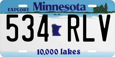 MN license plate 534RLV