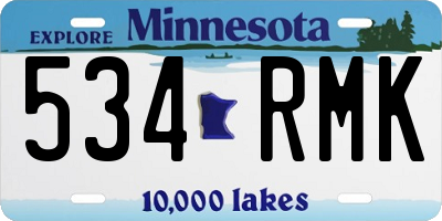 MN license plate 534RMK