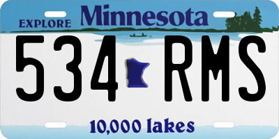 MN license plate 534RMS