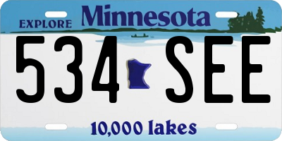 MN license plate 534SEE
