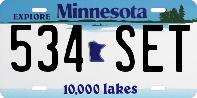 MN license plate 534SET