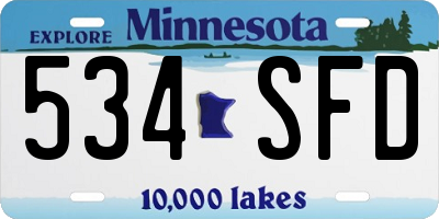MN license plate 534SFD