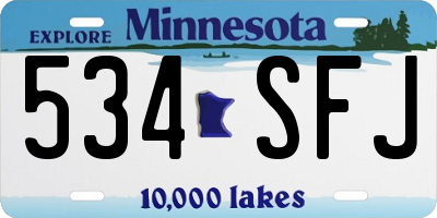 MN license plate 534SFJ