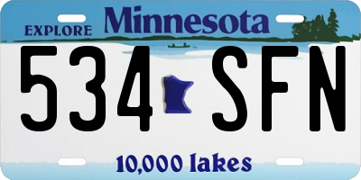 MN license plate 534SFN