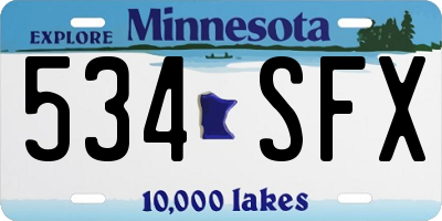 MN license plate 534SFX