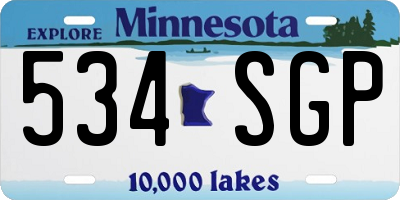 MN license plate 534SGP