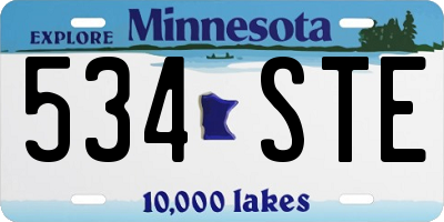 MN license plate 534STE