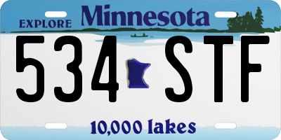 MN license plate 534STF