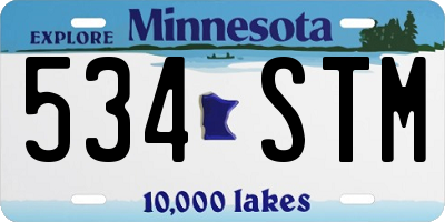 MN license plate 534STM