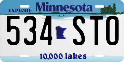 MN license plate 534STO