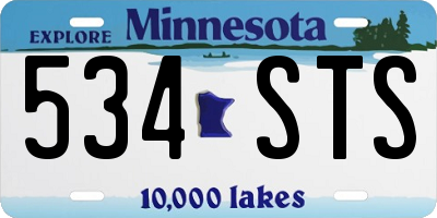MN license plate 534STS