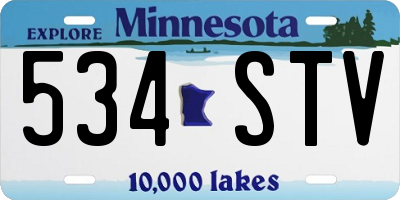 MN license plate 534STV