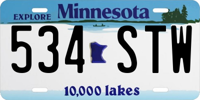 MN license plate 534STW