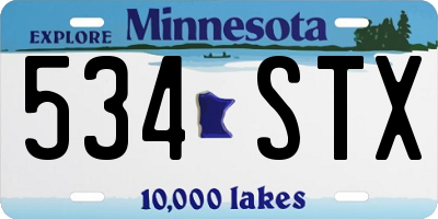 MN license plate 534STX