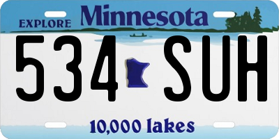 MN license plate 534SUH