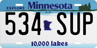 MN license plate 534SUP