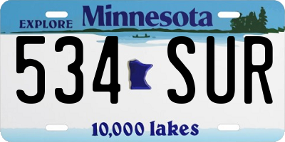 MN license plate 534SUR
