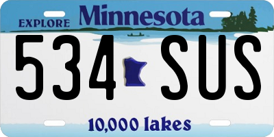 MN license plate 534SUS