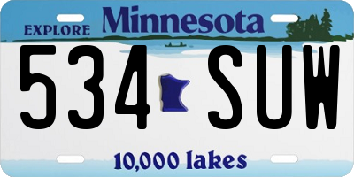 MN license plate 534SUW