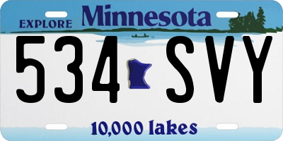 MN license plate 534SVY