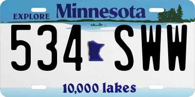 MN license plate 534SWW