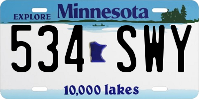 MN license plate 534SWY