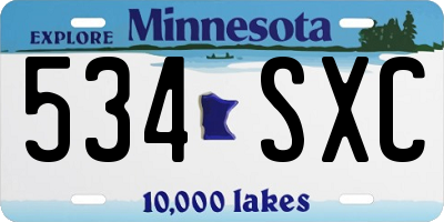 MN license plate 534SXC