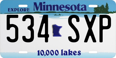MN license plate 534SXP