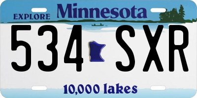 MN license plate 534SXR