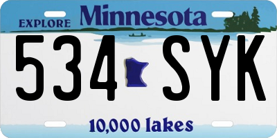 MN license plate 534SYK