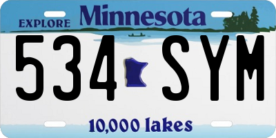 MN license plate 534SYM