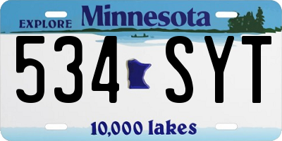 MN license plate 534SYT