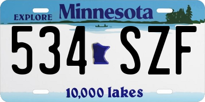 MN license plate 534SZF