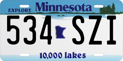 MN license plate 534SZI