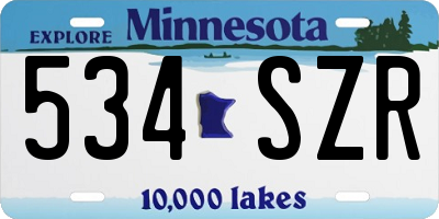 MN license plate 534SZR