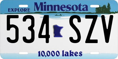 MN license plate 534SZV