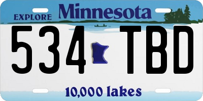 MN license plate 534TBD