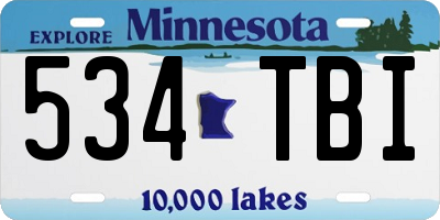 MN license plate 534TBI