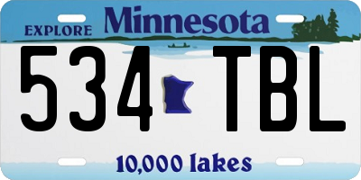 MN license plate 534TBL