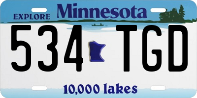 MN license plate 534TGD