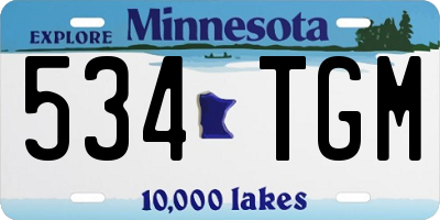 MN license plate 534TGM