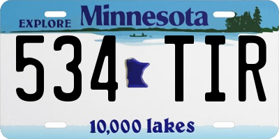 MN license plate 534TIR
