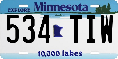 MN license plate 534TIW