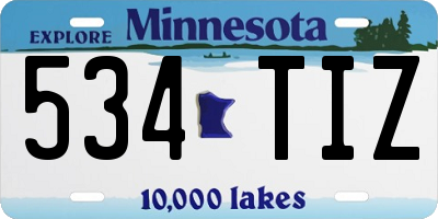 MN license plate 534TIZ