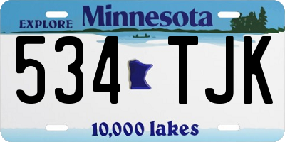 MN license plate 534TJK