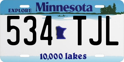 MN license plate 534TJL