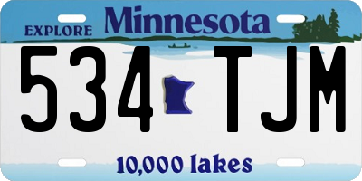 MN license plate 534TJM