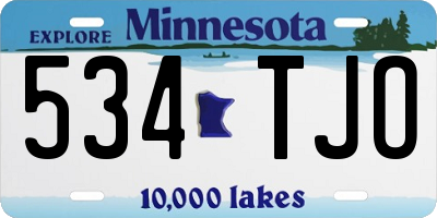 MN license plate 534TJO