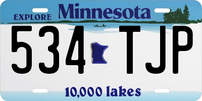 MN license plate 534TJP