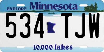 MN license plate 534TJW